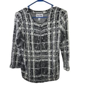 Joseph Ribkoff Zip Front Multicolor Jacket Sweater Size 2